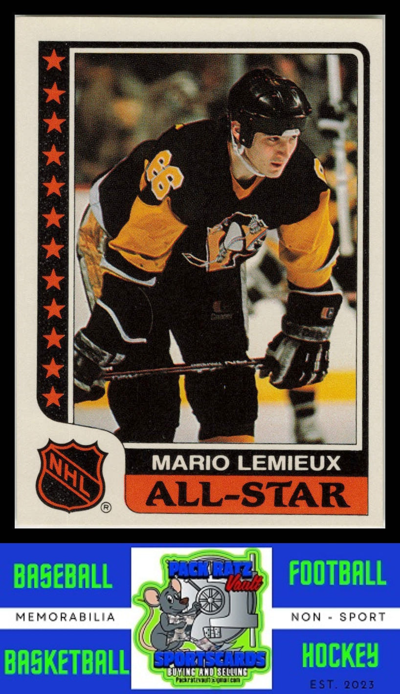 1986 Topps #9 Mario Lemieux Sticker Inserts EX