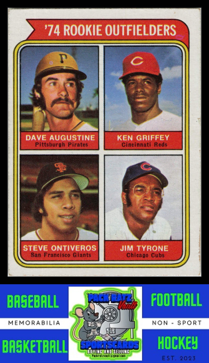 1974 Topps #598 Rookie Pitchers - Augustine / Griffy/ Ontiveros / Tyrone RC EX