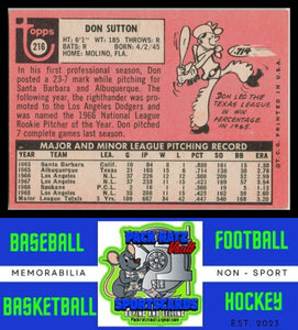 1969 Topps #216 Don Sutton EX