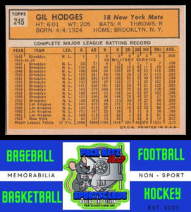 1963 Topps #245 Gil Hodges EX