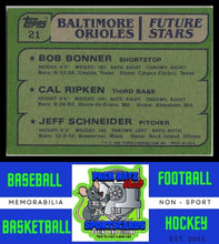 Load image into Gallery viewer, 1982 Topps #21 Orioles Future Stars (Bob Bonner / Cal Ripken / Jeff Schneider) FS, RC EX