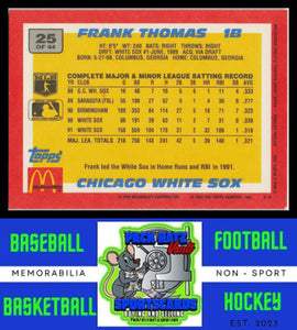 1992 Topps McDonald's Baseball's Best #25 Frank Thomas NM/M