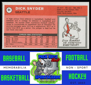 1970 Topps #64 Dick Snyder VG+ EX