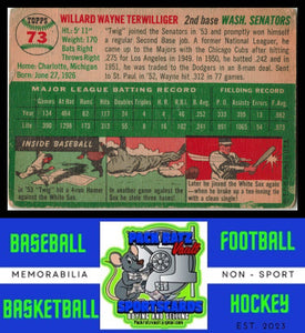 1954 Topps #73 Wayne Terwilliger Poor