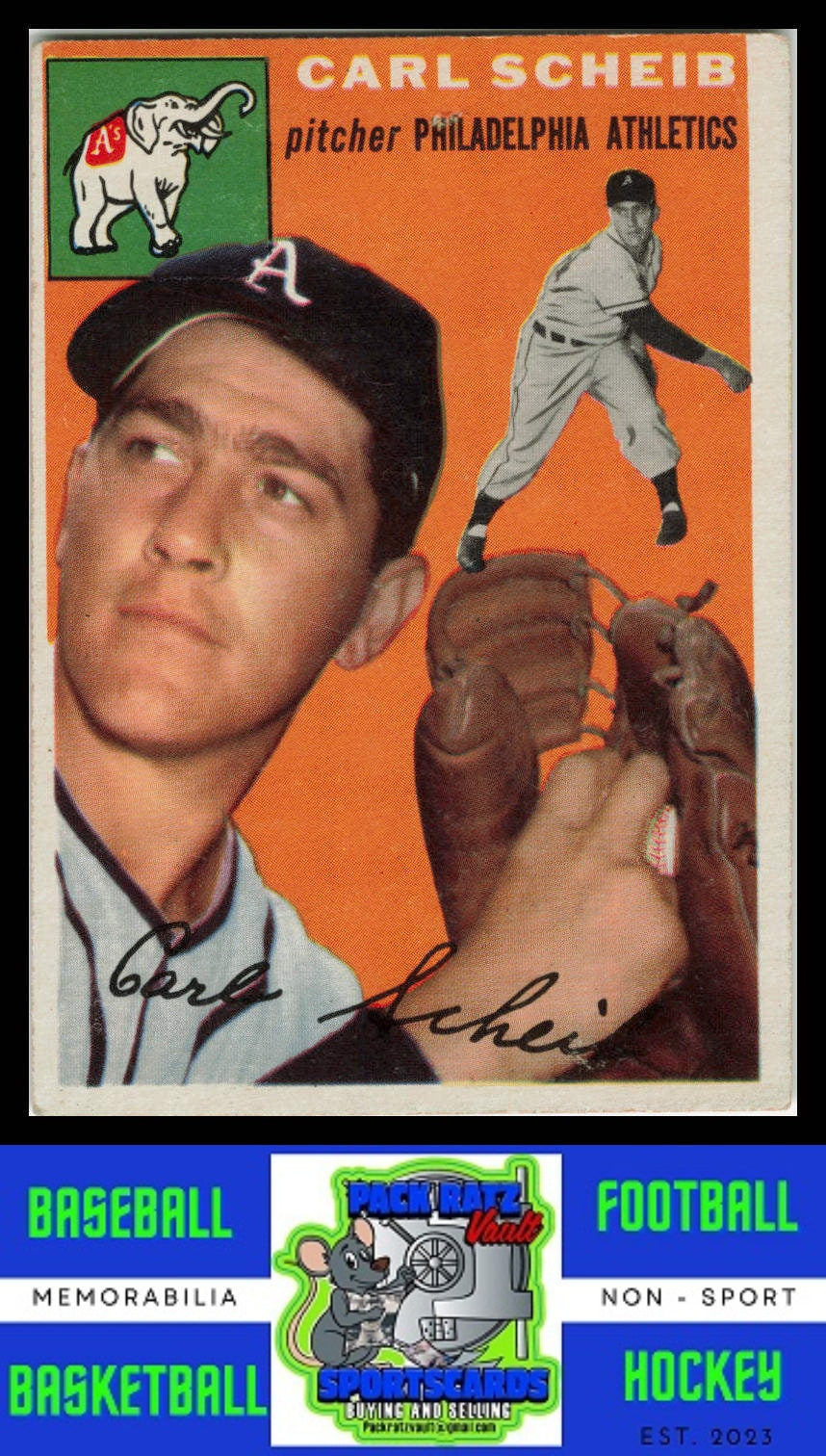 1954 Topps #118 Carl Scheib G / Pin Hole