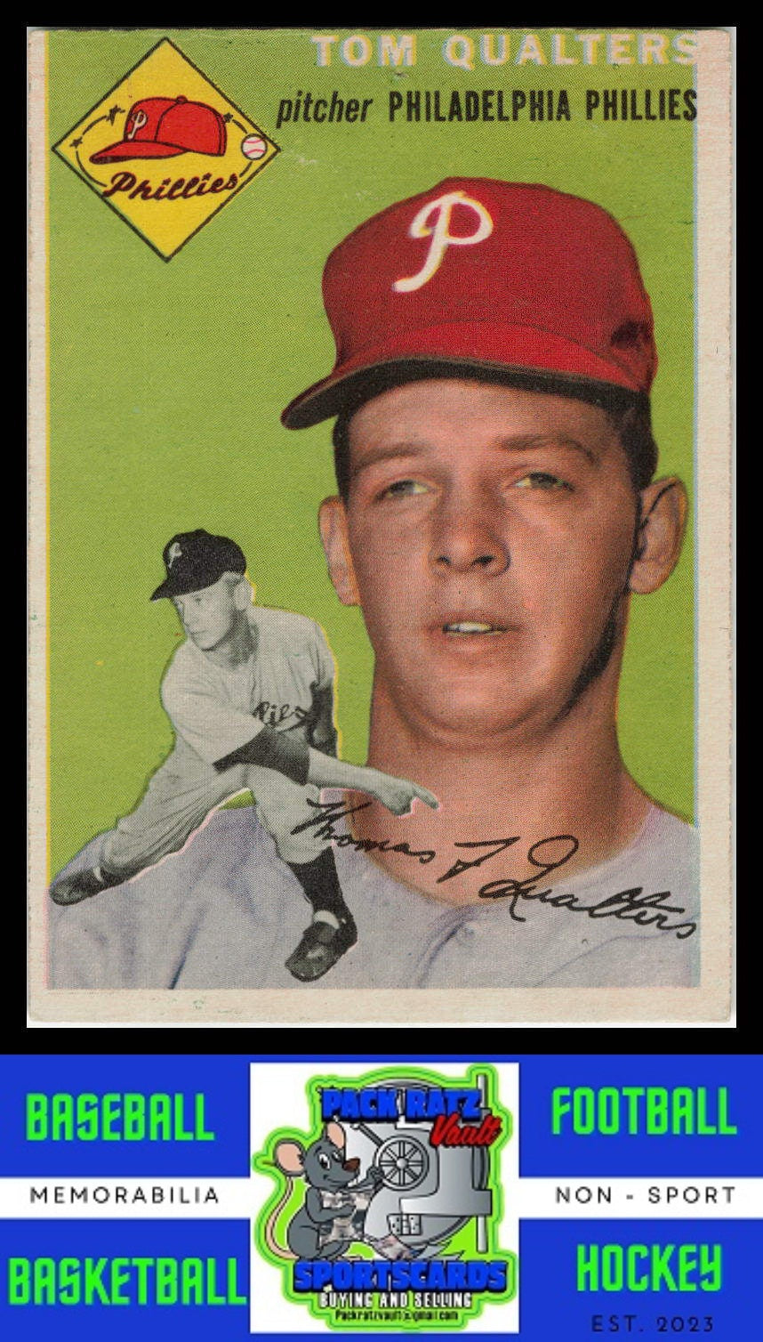 1954 Topps #174 Tom Qualters G / Pin Hole