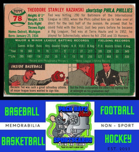 1954 Topps #78 Ted Kazanski Poor