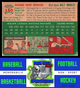 1954 Topps #150 Dick Kryhoski Poor