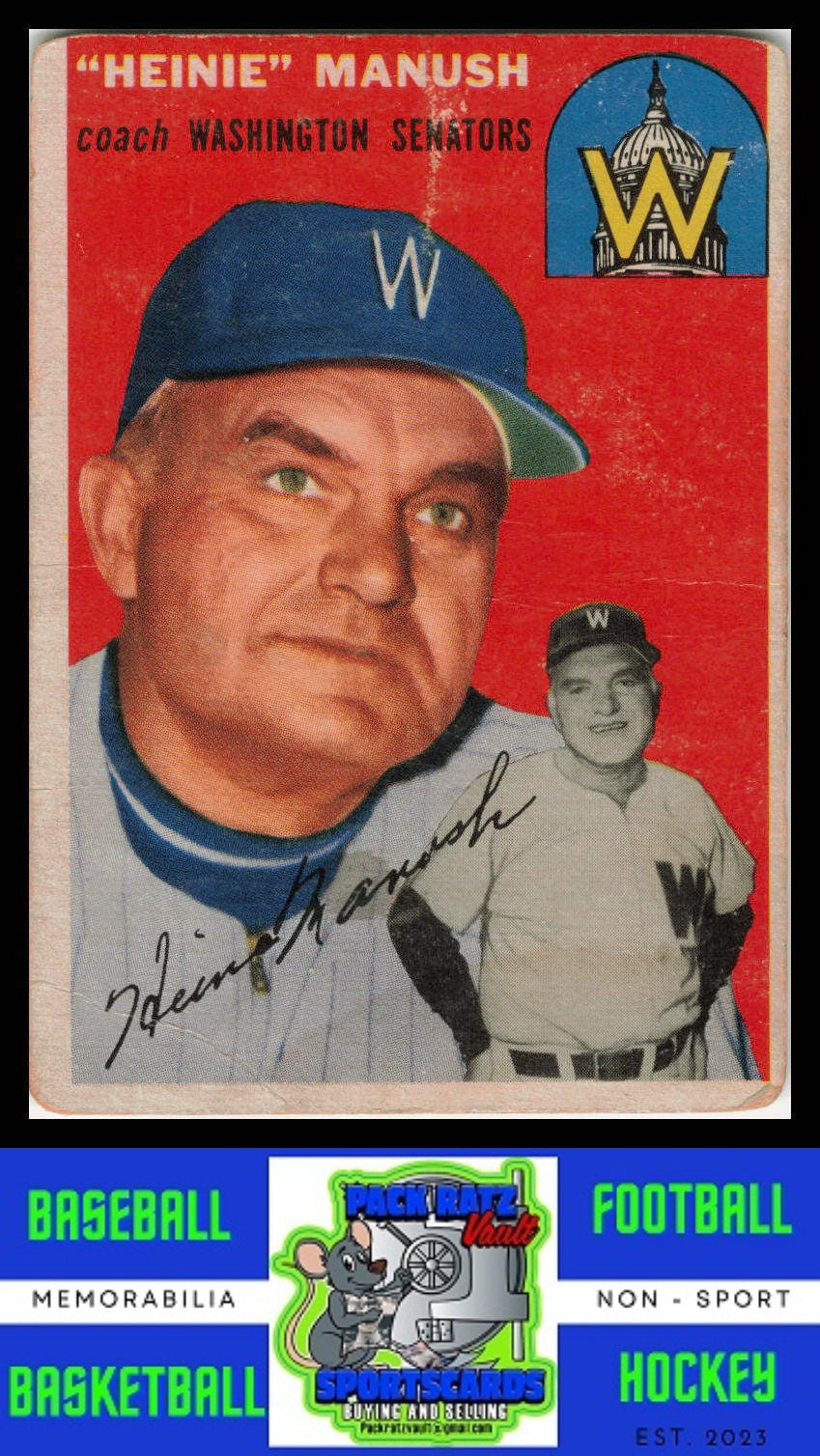 1954 Topps #187 Heinie Manush Poor / Crease