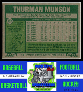 1977 Topps Cloth Stickers #32 Thurman Munson good / Crease