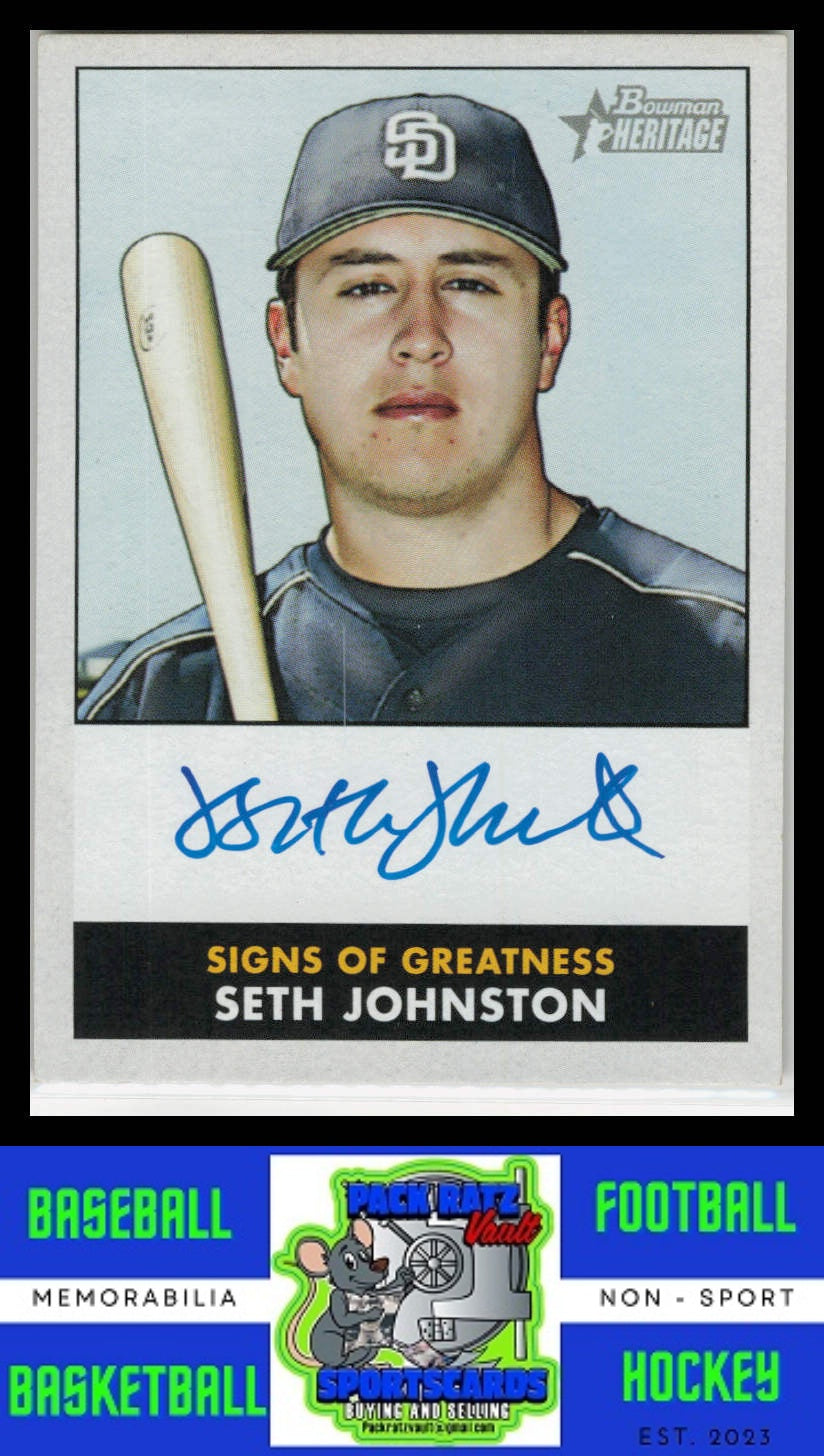 2006 Bowman Heritage #SG-SJ Seth Johnston Signs of Greatness VG/EX