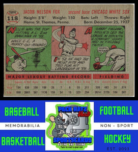 1956 Topps #118b Nellie Fox Grey Back VG+ / EX