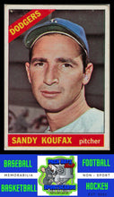 Load image into Gallery viewer, 1966 Topps #100 Sandy Koufax VG / Crease Back