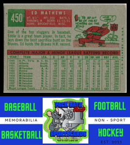 1959 Topps #450 Ed Mathews VG/EX