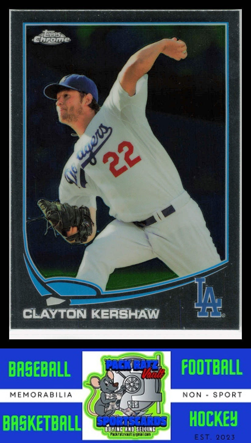 2013 Topps Chrome #175a Clayton Kershaw Pitching VG/EX