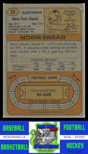 Load image into Gallery viewer, 1974 Topps Parker Brothers Pro Draft #23b Norm Snead 1973 stats on back (one * in copyright) VG+