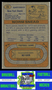 1974 Topps Parker Brothers Pro Draft #23b Norm Snead 1973 stats on back (one * in copyright) VG+