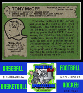 1978 Topps #16 Tony McGee VG+