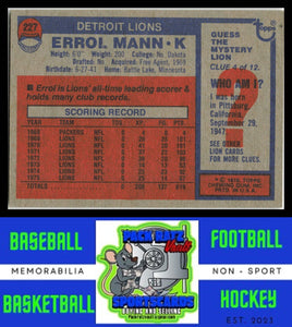 1976 Topps #227 Errol Mann VG+