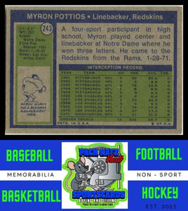 1972 Topps #243 Myron Pottios VG+