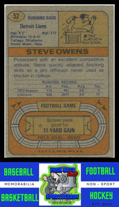 1974 Topps #52 Steve Owens VG+