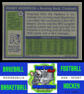 1972 Topps #32 Donny Anderson VG+