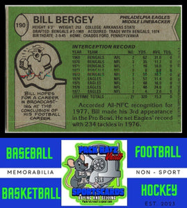 1978 Topps #190 Bill Bergey VG+