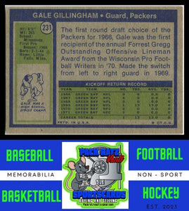 1972 Topps #231 Gale Gillingham VG+