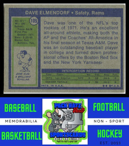 1972 Topps #109 Dave Elmendorf VG+