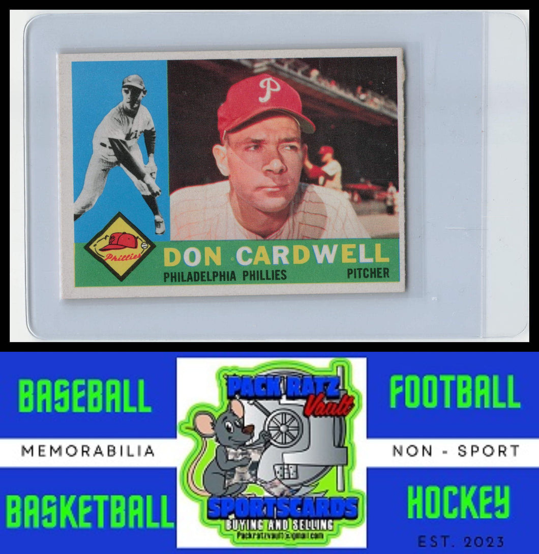 1960 Topps #384b Don Cardwell Gray back VG+