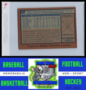 1978 Topps #72 Andre Dawson VG+