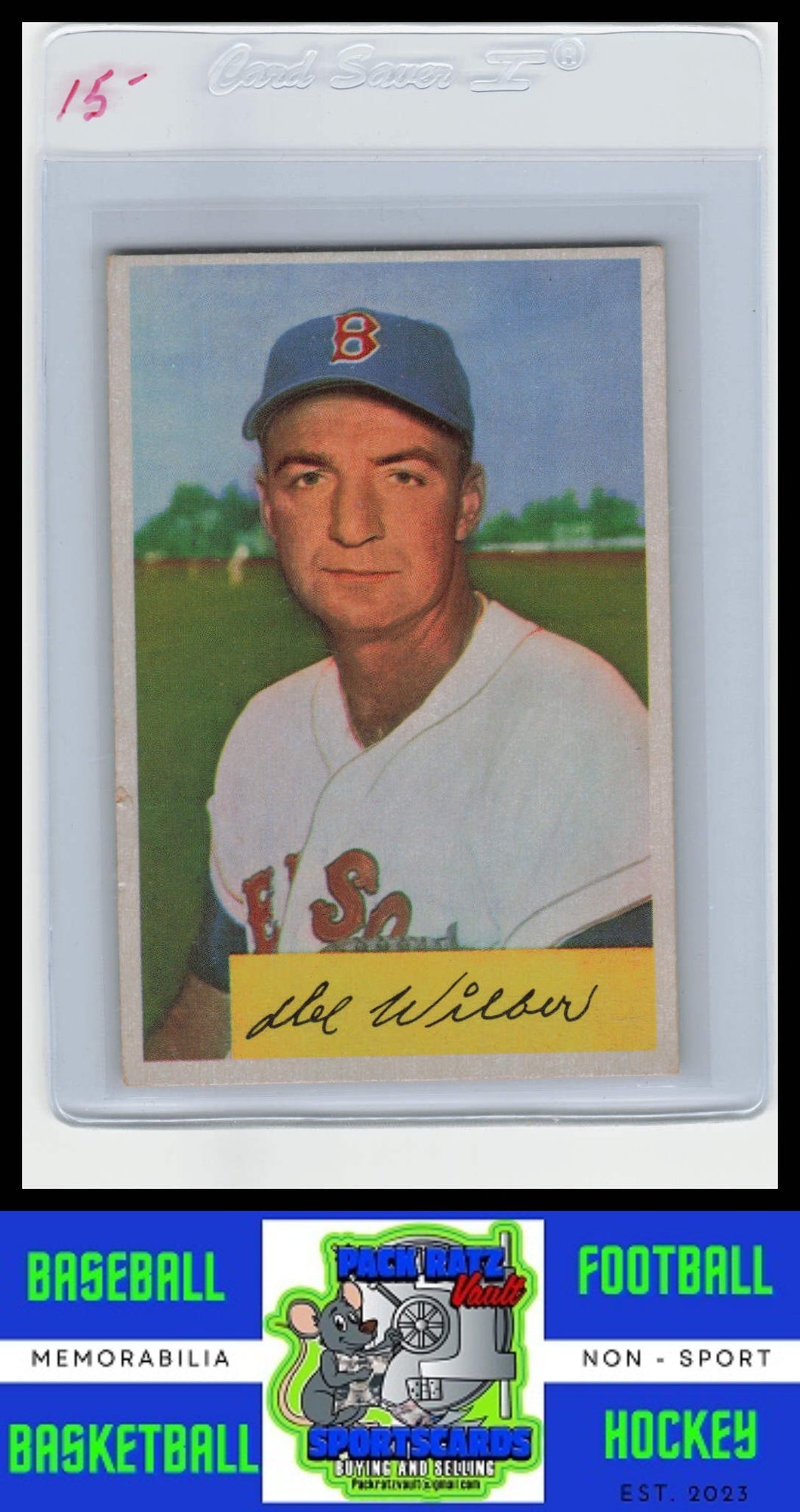 1954 Bowman #178 Del Wilber VG+