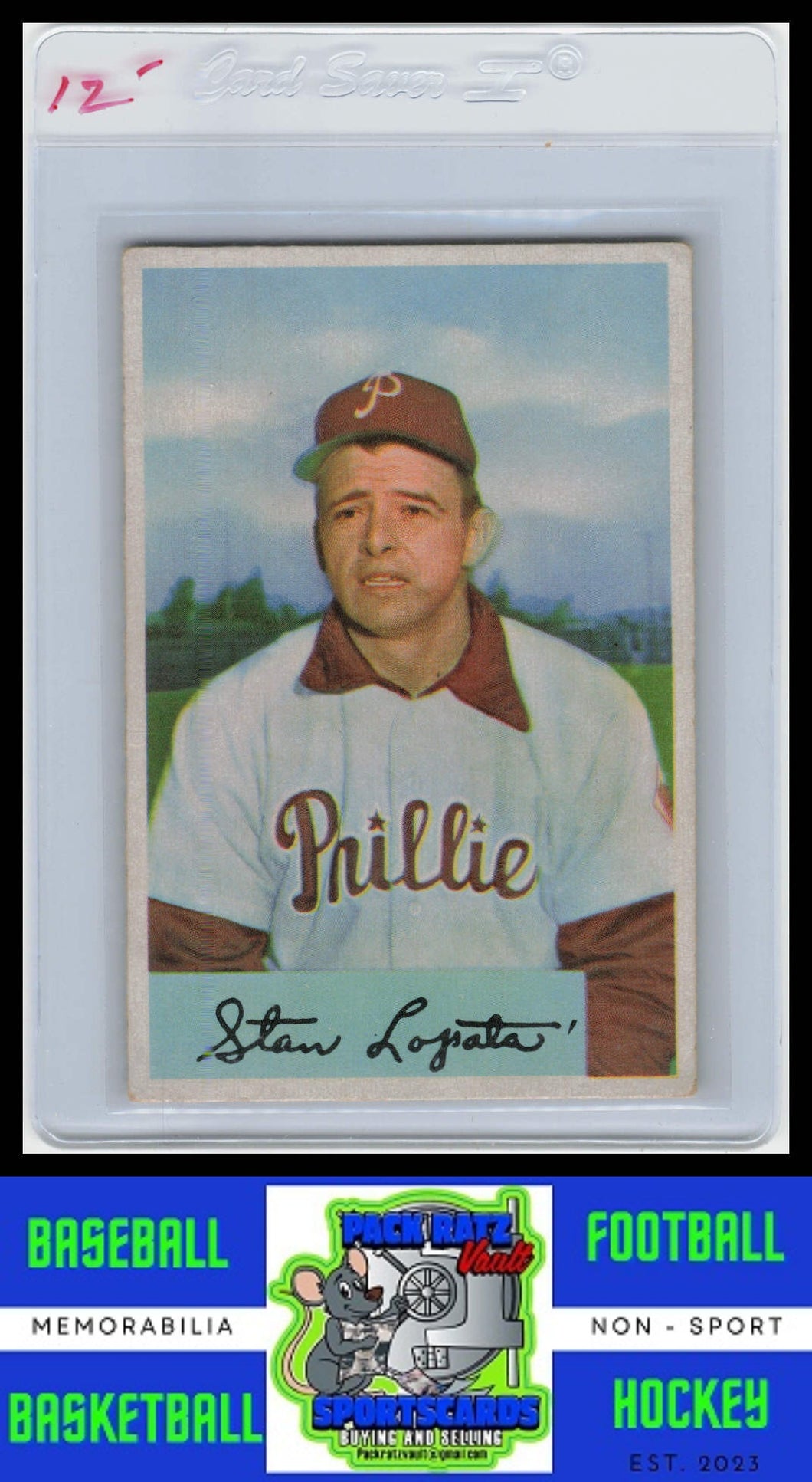 1954 Bowman #207 Stan Lopata VG+