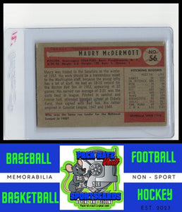 1954 Bowman #56 Maury McDermott VG+