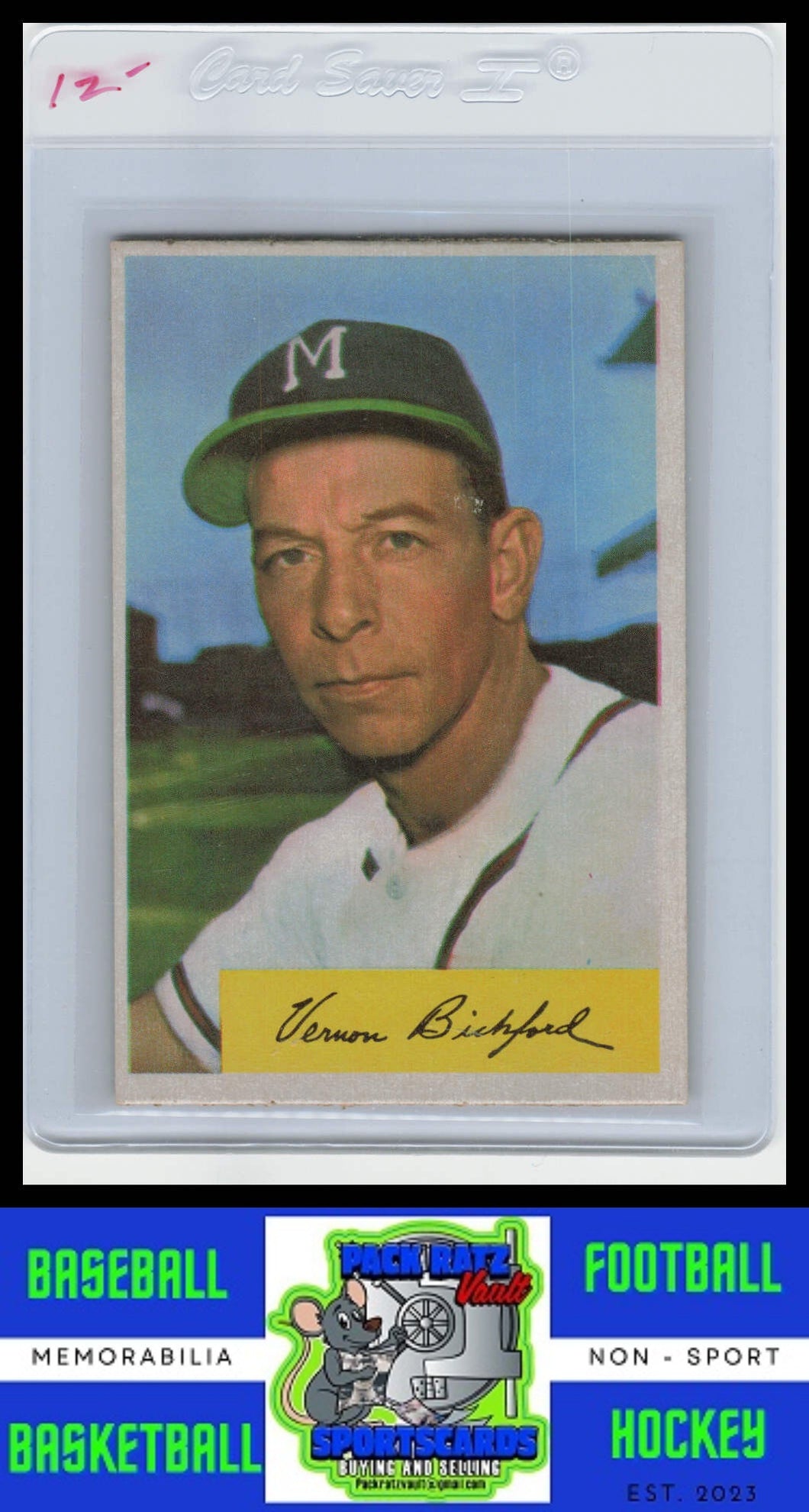 1954 Bowman #176 Vern Bickford VG+