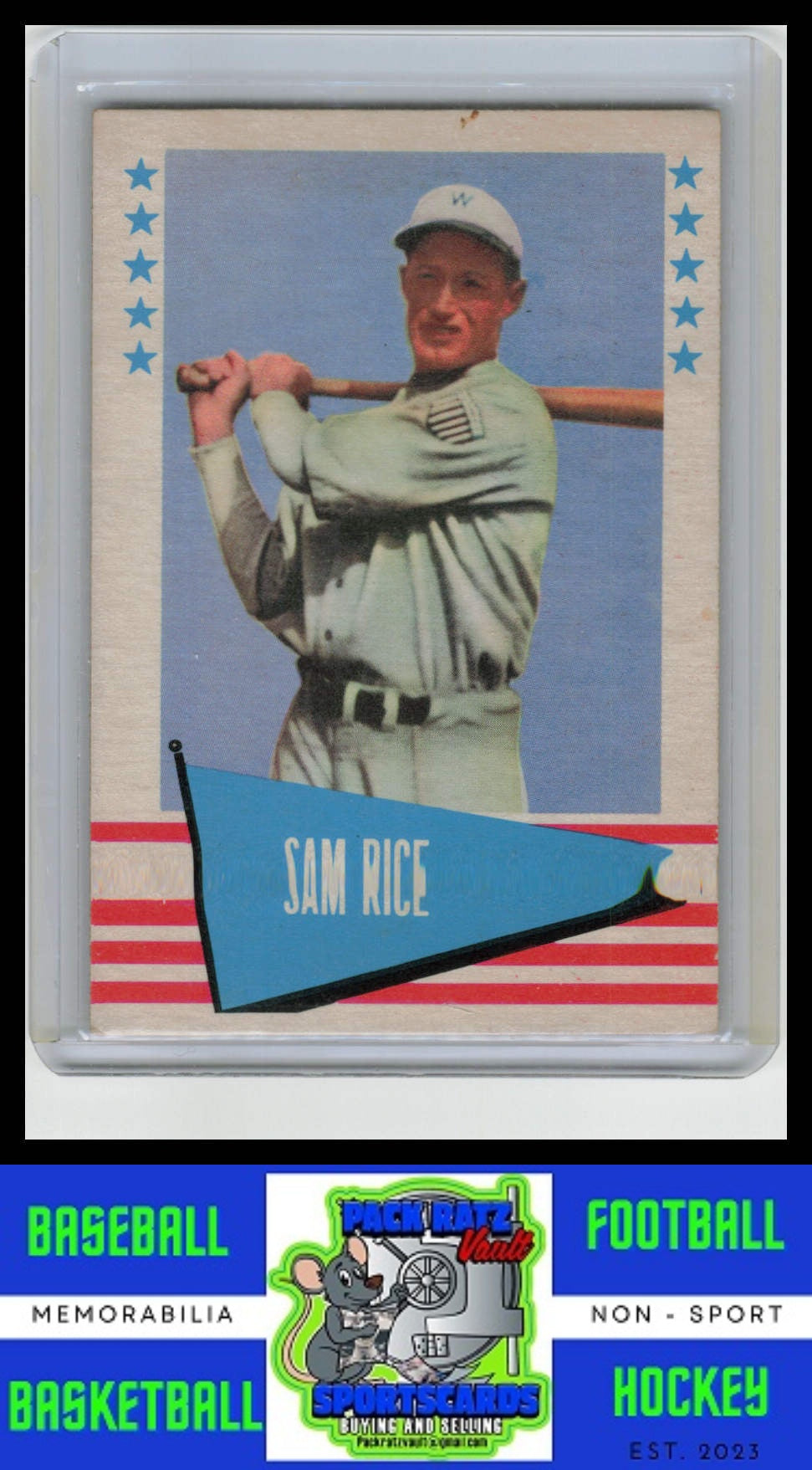 1961 Fleer Baseball Greats #70 Sam Rice VG+