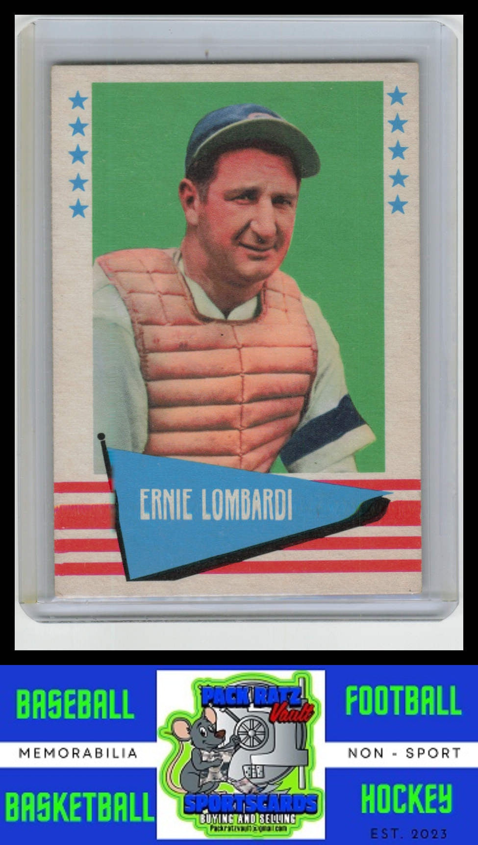 1961 Fleer Baseball Greats #55 Ernie Lombardi VG+