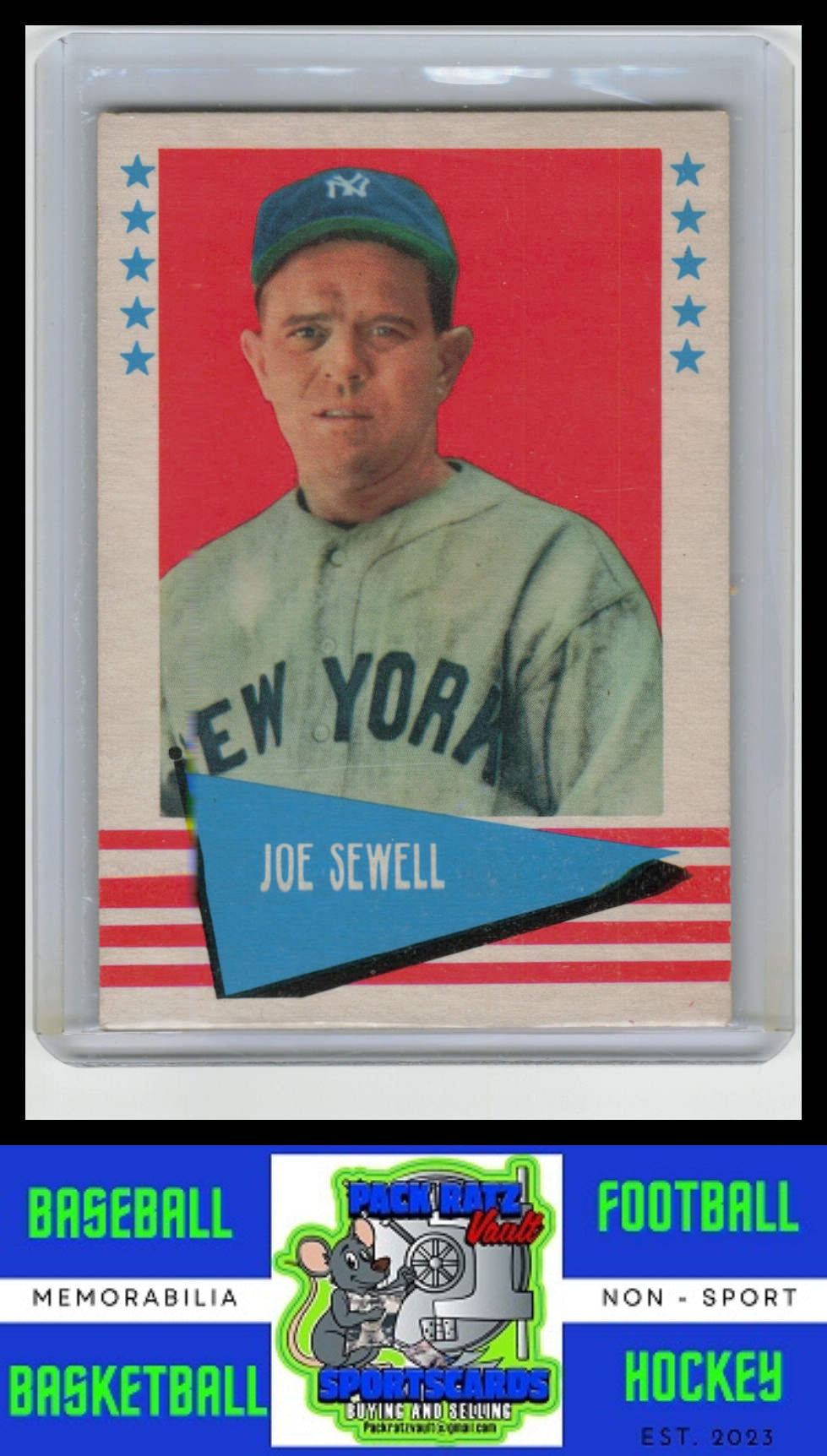 1961 Fleer Baseball Greats #76 Joe Sewell VG+