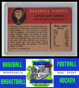 1961 Fleer Baseball Greats #77 Al Simmons VG+