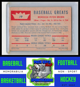 1960 Fleer Baseball Greats #9 Mordecai Brown VG+