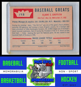 1960 Fleer Baseball Greats #15 Clark Griffith VG+