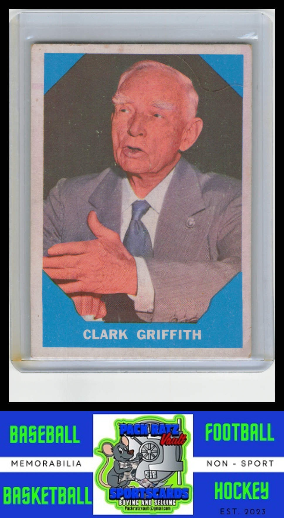 1960 Fleer Baseball Greats #15 Clark Griffith VG+