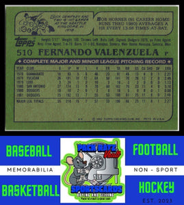 1982 Topps #510 Fernando Valenzuela Blackless NM/M