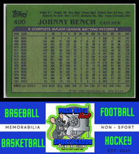 Load image into Gallery viewer, 1982 Topps #400 Johnny Bench Blackless NM/M