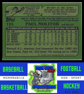 1982 Topps #195 Paul Molitor NM/M