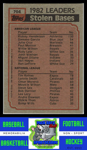 1983 Topps #704 1982 Stolen Base Leaders (Rickey Henderson / Tim Raines) LL NM/M