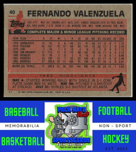 1983 Topps #40 Fernando Valenzuela NM/M