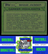 Load image into Gallery viewer, 1982 Topps #551 Reggie Jackson Blackless NM/M