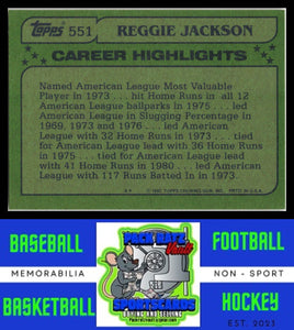 1982 Topps #551 Reggie Jackson Blackless NM/M