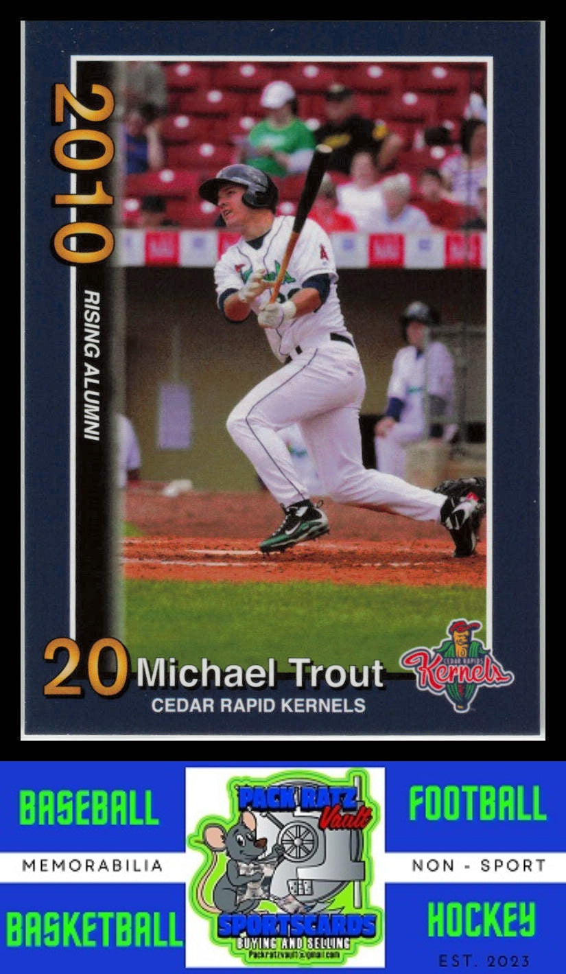 2010 Cedar Rapids Kernels Rising Alumni Mike Trout #1 Michael Trout NM/M 